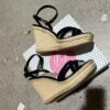 ZJ0160045GG Two tone wedge heel women's sandals